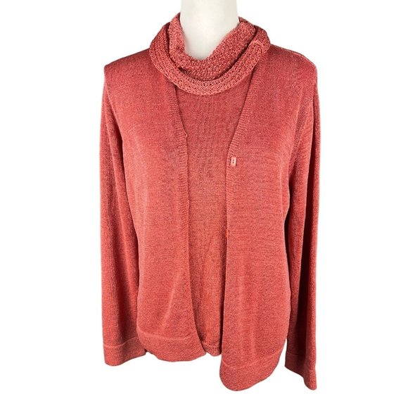 Josephine Chaus Tops - Womens Josephine Chaus 2 Piece Cowl Neck Blouse & Cardigan Set